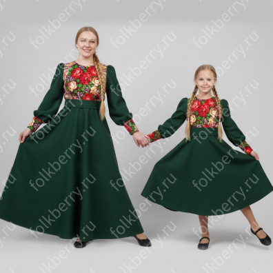 Платье Божена темно-зеленое- фото 1