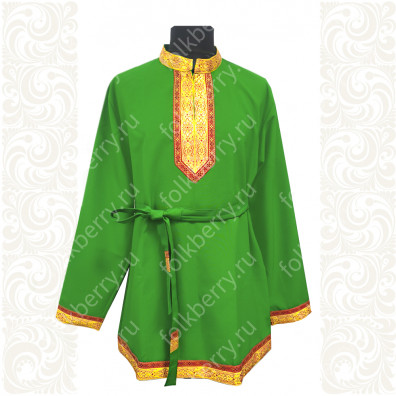Рубаха Молодецкая, зеленый  габардин- фото 1